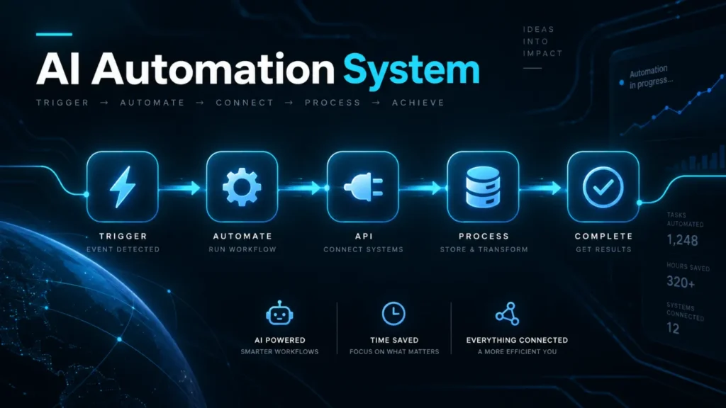 AI automation system workflow by Nufix Studio, an AI automation agency