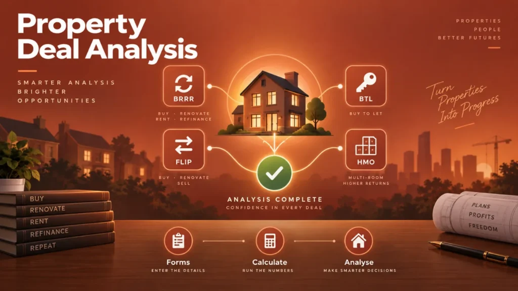 Property deal analysis automation for BRRR, BTL, flip and HMO